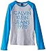 Calvin Klein Big Boys' Cut It Up Raglan Crew Neck, Light Grey Heather, Large