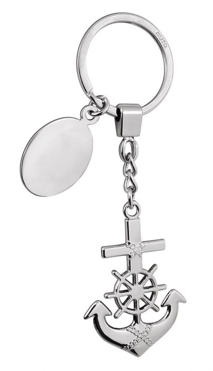 Ten Anchor Keychain and Rudder cod.EL7861 cm 11,5x4x0,7h by Varotto & Co.