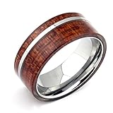 Will Queen Hawaii Koa Wood Inlay Men's Tungsten