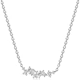 EAMTI 925 Sterling Silver Necklace for Women Cubic Zirconia Circle CZ Pendant Necklace Dainty Minimalist Jewelry Gifts for Women Extenders with Lobster Clasp Gifts for Women Anniversary Day