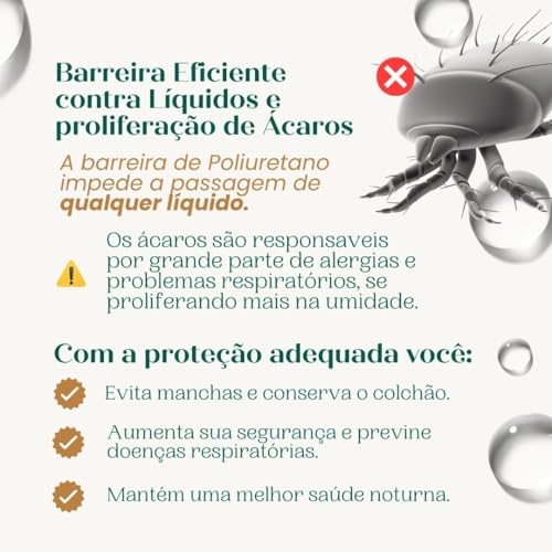 Protetor De Colchão King Impermeavel Tecido Jacquard Com Lateral Adaptavel Protege Seu Colchão Respiravel e Antialergico