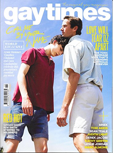 GayTimes Magazine, November 2017 "Call Me by Your Name" Gay Times