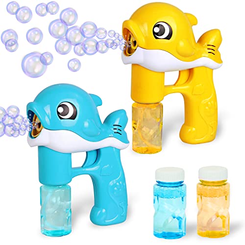 Sloosh 2 Bubble Guns LED Automatic Whale Bubble Maker with 4 Bubble