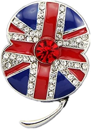 HLDIY British Flag Pattern Inlay Rhinestone Alloy Womens Brooch Pin