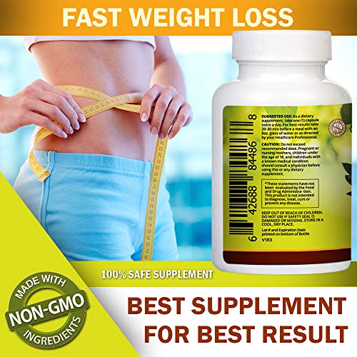 Pure Garcinia Cambogia Extract 80% HCA. Best Organic Supplement For Weight Loss. 60 Diet Pills. FDA Approved Factory. 100% Money Back Guarantee!