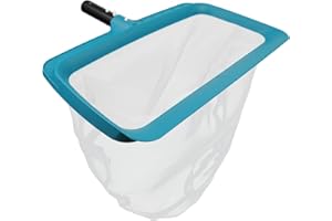 POOLWHALE Professional Pool Skimmer Net, Upgraded Extra Wide Scoop Edge, Swimming Leaf Rake with Ultra Fine Mesh Deep Nylon Net Bag - Pool Nets for Cleaning Leaves, Debris (Not Pole)