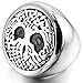 INBLUE Men's Stainless Steel Ring Silver Tone Tree Of Life