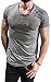 NITAGUT Mens Hipster Hiphop Holes Design T-Shirt Cotton Crewneck Tees Zipper Trim (Small(Chest 33-36), Grey)
