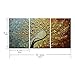 V-inspire Art, Golden Flower Paintings,3D Abstract Paintings Oil Hand Painting On Canvas Wood Inside Framed Ready to Hang Wall Decoration For Living Room Bed Room (24W*36L*3)