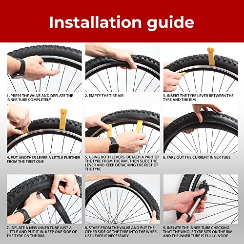 Fincci Pair of Inner Tubes 700x35-38c (35/40-622) - Presta Valve 48mm - 2 Piece High Strength Butyl Kit for Hybrid, City Bike and Trekking - Reliable and Easy to Fit