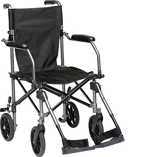 Wheelchair transport folding 19" w/swingaway legrests with c…