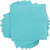 JAM PAPER Medium Lunch Napkins - 6 1/2 x 6 1/2 - Sea Blue - 50/Pack