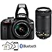 Nikon D3400 24.2MP DSLR Camera with 18-55mm VR and 70-300mm Dual Lens (Black) (Renewed)