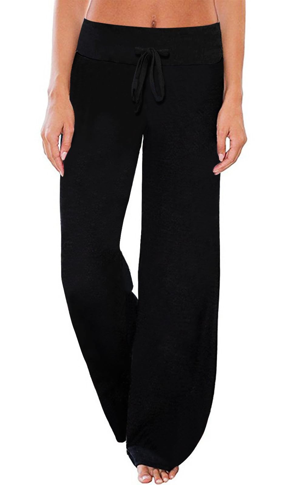 Photo 1 of AMiERY Women's Trendy Pajama Pants Women Long Lounge Pants Womens Sweatpants Black Casual Wide Leg Athletic Pants L
