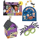 Halloween Craft Kit DIY | 3D Haunted House, Dated Picture Frame Magnet, Snoopy Trick or Treat Door Sign, & Children Spider Glasses | Kids Boys & Girls Family Holiday Activities Project Gift Set