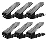 Shoe Slots Organizer Slotz - 2018 Updated New Version Black - 6 Pack - Closet Organizer - Space Saver