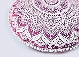 Popular Handicrafts Large Hippie Mandala Floor Pillow Cover - Cushion Cover - Pouf Cover Round Bohemian Yoga Decor Floor Cushion Case- 32