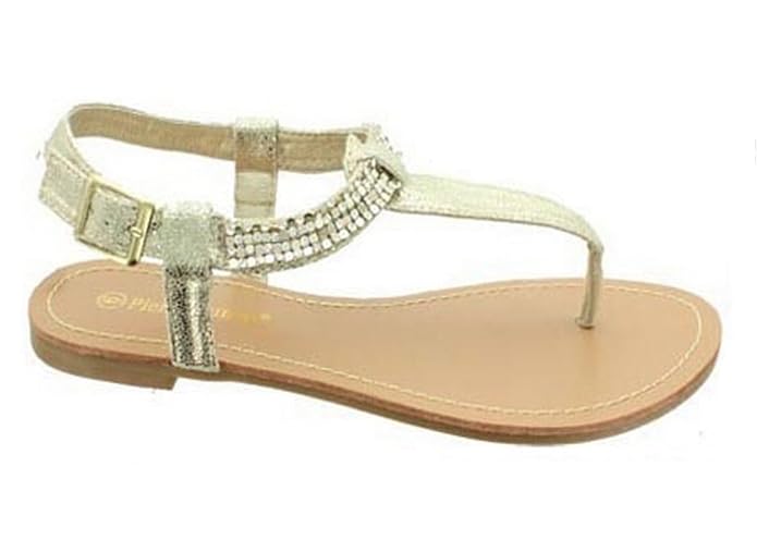 Amazon.com | Pierre Dumas Women's Katy-2 Sandals (8, Gold Glitter) | Sandals