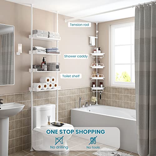 ALLZONE Bathroom Organizer, Over The Toilet Storage, 4Tier Adjustable