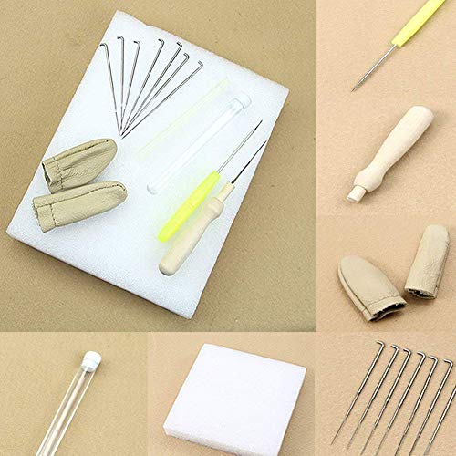 Domccy 1set Wool Practical Felt Tool Exquisite Exquisite Needle Felt kit for Leather Sewing Leathercraft Work