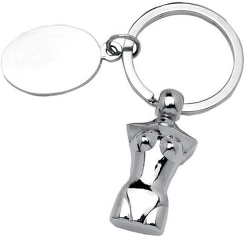 Ten KEYCHAIN MANNEQUIN cod.EL7344 cm 7x3,5x1h by Varotto & Co, Chrome, S