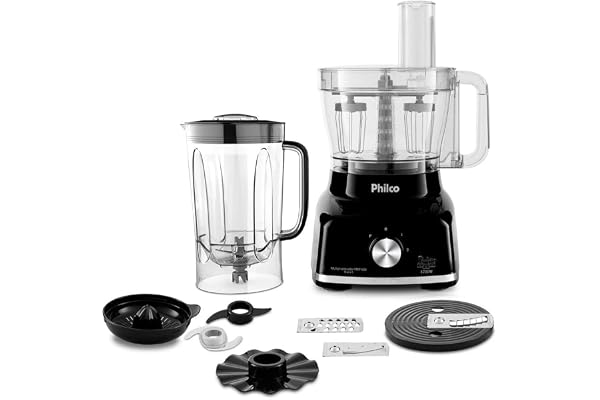 Multiprocessador Philco PMP1600P Glass Turbo 9 em 1 1400W