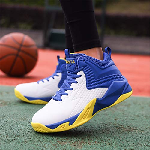 Beita Girls Basketball Shoes Boys High Tops Sneakers Athletic Trainers Shoes for Big Kids, Children, Teens, Boys, Professional Anti-Skid & Durable for Indoors & Outdoors Blue