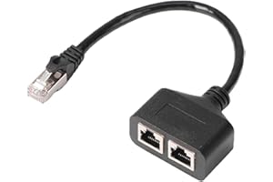 Suweiyuanshiyi RJ45 Ethernet Adapter Cable, CAT 7 Internet Cable Extension 1 to 2 Port Excellent Connection Transmission Spli
