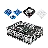 Miuzei Rapsberry Pi 3 Model B+ Case with Fan and 3 Pcs Heatsinks for Raspberry Pi 3 B+, 3 B, 2, 2 Model B