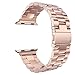 eLander 38mm Stainless Steel Metal Strap Business Replacement band for Apple Watch Series 3 Series 2 Series 1 Sport and Edition (38mm Rose Gold)