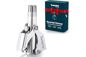 Swissklip Swissker Human Power Nose Hair Trimmer for Men | Manual Nose Hair Trimmer for Women I Stainless Steel Ear Hair Remover for Men & Women I Easy to Use Ear Hair Trimmers
