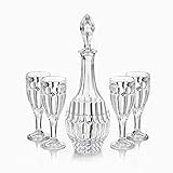 Fifth Avenue Crystal Gabriella 5 Piece Wine Decanter Set, Clear