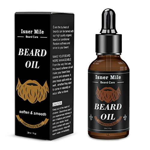 Isner Mile Beard Oil Moustache Growth Natural Softener Grooming Moisturizer 30ml