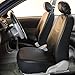 FH Group Front Set PU Leather Car Seat Covers for Low Back Seat with Removable Headrest, Universal Fit, Airbag Compatible Seat Cover for SUV, Sedan, Black