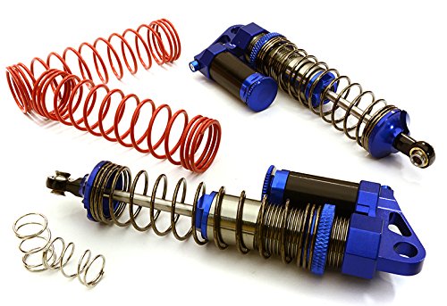 Integy RC Model Hop-ups OBM-1443BLUE Alloy 90mm Type Piggyback Shock (2) w/ Rebound Adjust 1/10 Scale Crawler