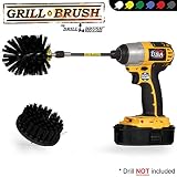 Grill Accessories - Drill Brush Ultra Stiff Scrub Brush Kit with Extension -BBQ Accessories Smoker - Grill Brush - Hard Water, Calcium, Rust, Mineral Deposit Graffiti, Grease and Stain Remover