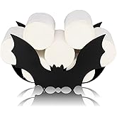Novabright Halloween Bat Toilet Paper Holder Metal Gothic Wall Mounted | Black Bat Wing Design for Bathroom, Holds Three Rolls, Funny Organizer Rack, Washroom Wall Art, Witch Themed Decor