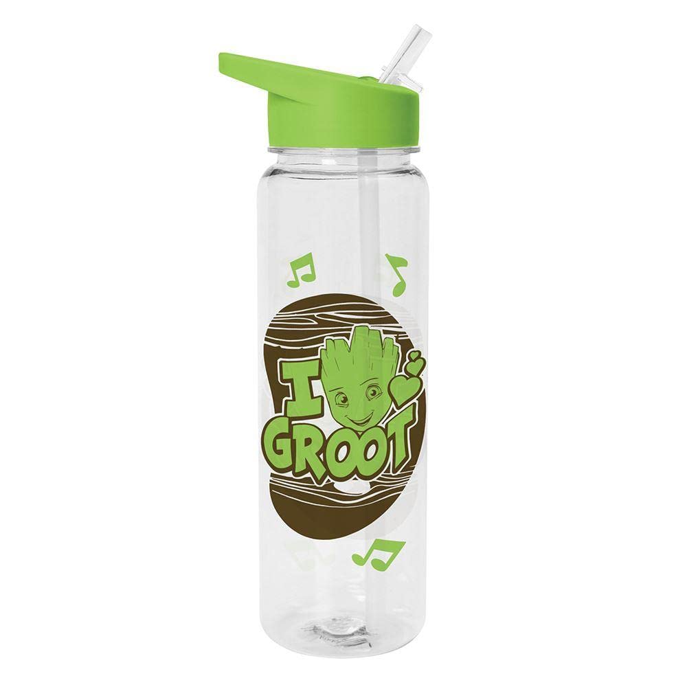 Marvel Guardians of the Galaxy Water Bottle (I Love Groot Design) Clear Plastic Water Bottle 540ml, Groot Gifts and Marvel Gifts for Men, Women and Kids - Official Merchandise