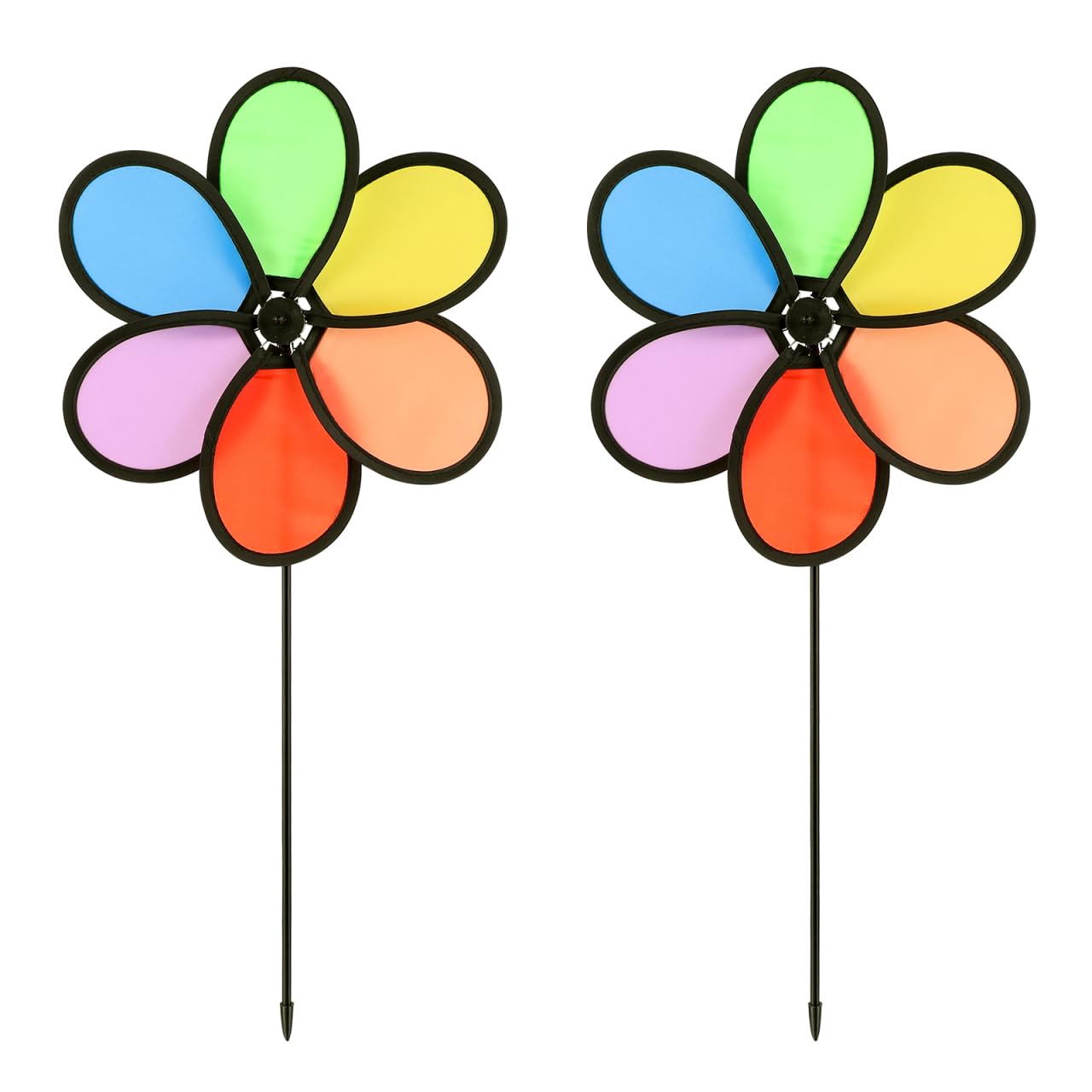 BESPORTBLE 2pcs Flower Windmill Rainbow Windmill, Colorful Wind Spinners Pinwheels Windmills for Garden Windmill DIY Windmill Sunflower Wind Spinner Flower Rainbow Windmills for Garden