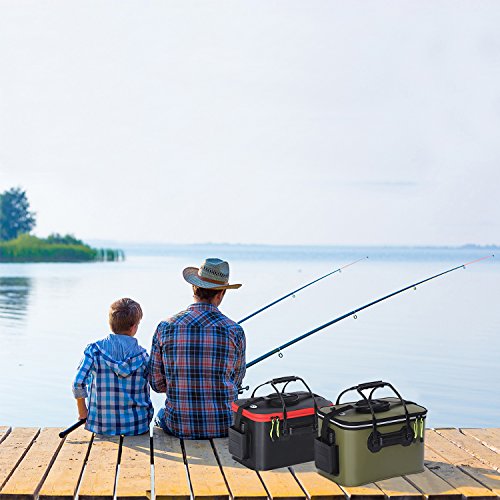 EVA Fishing Bucket Collapsible Portable Waterproof for Camping Hiking Water Container Pan Car Wash Basin Bait bucket Tackle Storage Bags Boxes Water Storage Bucket Organizers on Boat Backpacking