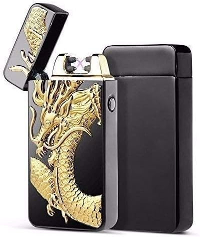 Electric Lighter Double Arc Electronic Lighter USB Rechargeable Flameless Windproof with Gift Box