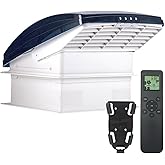 hurrventer Build-in Rain Shield Rv Roof Vent Fan 14x14 RV Ventilation Fan with Remote Control, 12V Ceiling Exhaust Fan for Tr
