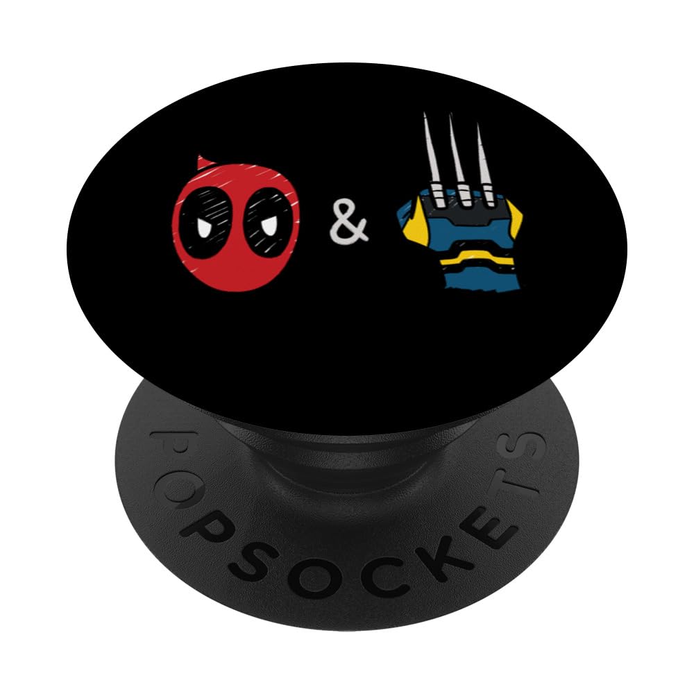 Marvel Studios Deadpool & Wolverine Mask & Claw Emoji Icons PopSockets Adhesive PopGrip