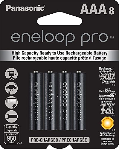 1Pk =8 Batteries Panasonic Eneloop Pro AAA NiMH Rechargeable Battery HR03 950mAh