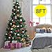 Goplus 8ft Artificial Christmas Tree with Solid Metal Stand for Holiday Indoor and Outdoor Decoration, Green