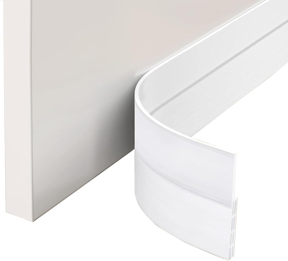 EXTSUD Adhesive Door Bottom Weather Stripping 100x5cm White Silicone Draft