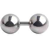 Ruifan 316L Surgical Steel 6mm 8mm 10mm Big Balls Externally Threaded Straight Barbell 14G 12G