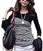 Suimiki Women Casual Round Neck Shirts Striped T Shirts Long Sleeve Thin Blouse Top