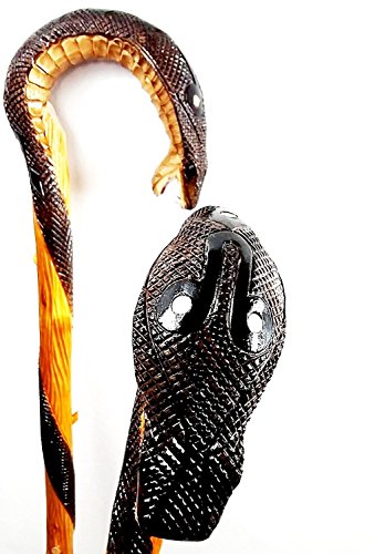 oleksandr.victory Cane Walking Stick Wooden Stick Handmade Men's Accesories (34 inch, Cobra)