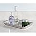 mDesign Small Metal Men and Women Storage Organizer Trays for Bathroom Vanity Countertops, Tabletop, for Makeup Brushes, Cosmetics Accessories - Brushed Stainless Steel